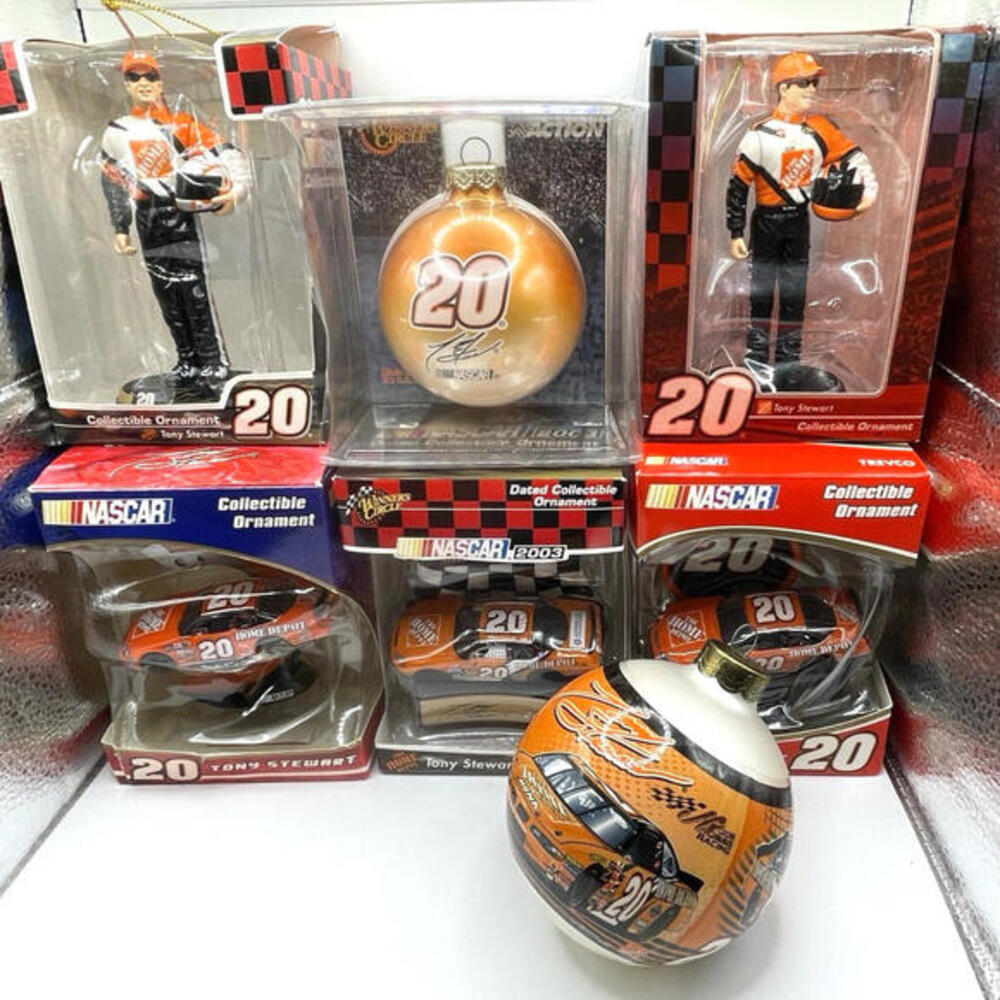Nascar Tony Stewart Collectible Christmas Ornaments LOT‎ of 7